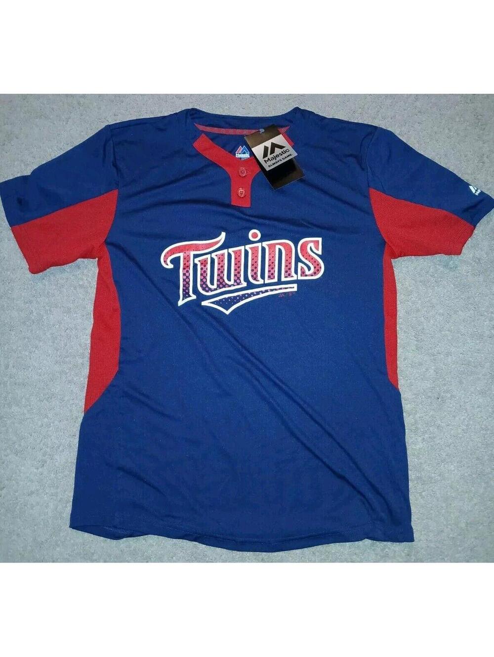 Minnesota Twins Jersey Youth Size XL 2 Button Blue Pull Over MLB Majestic